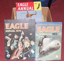 A collection of children's annuals, mainly being Eagle examples dating from the 1970s; together with