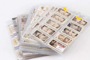 A collection of cigarette cards to include John Player and Wills, including movie stars