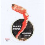An enamel on metal sign inscribed Sealed Power Authorised Service, h.28cm
