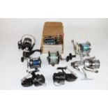 A collection of fishing reels (8) Three Penn, three Garcia, one Okund, one Fusion. All appear to