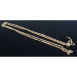 A 9ct gold fine curblink long neck chain, 7.2g, 59cm Clasp in working order. No signs of damage.