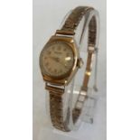 A lady's Rotary 9ct gold cased bracelet watch, having manual wind movement, 16.1g, case dia.18mm