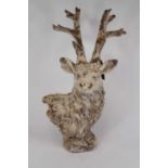 A painted terracotta bust of a stag, h.78cm This is brand new and artificially aged