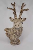 A painted terracotta bust of a stag, h.78cm This is brand new and artificially aged