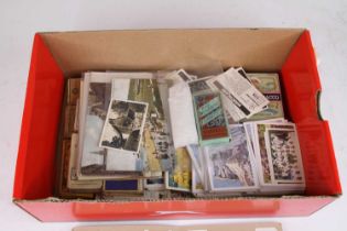 Various cigarette cards to include Will's and Churchill; together with postcards