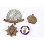 An early 20th century gilt metal and enamelled lapel badge for The Royal Scots Fusiliers Old