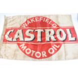 A double sided silk advertising flag for Wakefield Catrol Motor Oil, bearing a label for C C