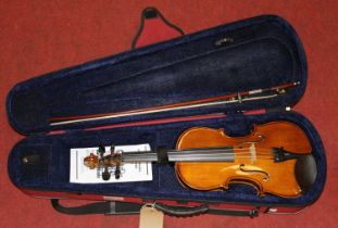 A Stentor students violin, cased with bow