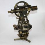 A Troughton & Simms of London brass theodolite, h.41cm, cased The different parts seem to move