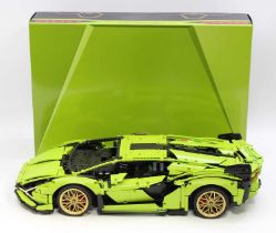 Lego Technic No. 42115 Lamborghini Sian FKP 37, a built example complete with instruction booklets