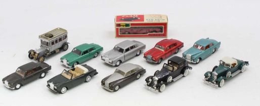 Collection of loose and boxed vintage diecast to include Mebe Toys Rolls Royce Silver Shadow A-26,