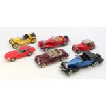 One tray containing 6 various loose Franklin Mint and Danbury Mint diecast vehicles to include a
