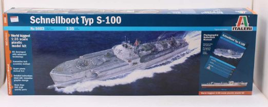 Italeri No.5603, 1/35th scale plastic kit for a Schnellboot Typ S-100 Boat, housed in the original