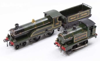 Two Hornby clockwork Great Western locos, neither in best of condition: 1928-9 No.2 loco & tender
