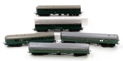 Triang EMU 2-car unit 2-Bil with a green suburban coach making it a 3-car unit (VG). With a part