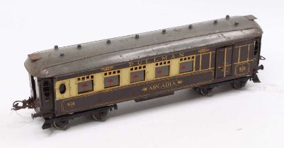 1932-5 Hornby No.2 Special Pullman coach, composite ‘Arcadia’ grey roof, brown luggage doors. A