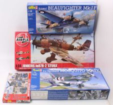 A collection of four various boxed mixed scale aircraft and personnel kits, to include a Revell De