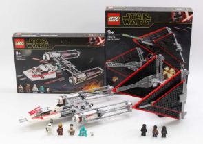 Lego Star Wars boxed group of 2 comprising No. 75272 Sith TIE Fighter, and No. 75249 Resistance Y-