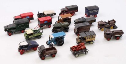 One tray containing a quantity of various steam related white metal and Code 3 model vehicles to