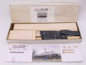 A KitShack balsa wood 28" kit to build a 350 rescue target towing launch, housed in the original