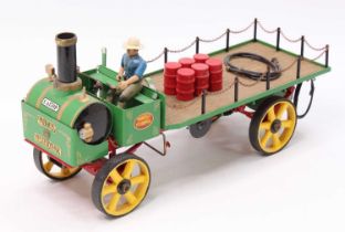 A Peter Day of Bury St Edmunds scratch built model of a Sentinel style steam lorry with Models of