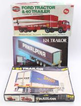 One box containing a collection of Airfix and Heller 1/24 and 1/32 scale road haulage and trailer