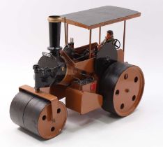 A scratch-built static display model of Peter Day & Sons of Bury St Edmunds, live steam road roller,