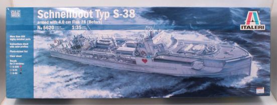 Italeri No.5620 1/35th scale plastic kit for a Schnellboot Typ S-38 boat, housed in the original
