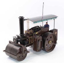 A scratch built battery operated model of an Advance No. 10 live steam road roller, battery operated