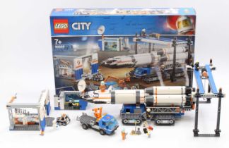 Lego City No. 60229 Space Rocket Assembly & Transport, a built example complete with instruction