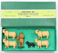 Dinky Toys Shepherd Set No.6. Original stringing. (M) (BE) with the name ‘R.Clifford’ in ball