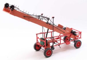 A scratch built static display model of a Marshall threshing machine elevator, handpainted in two-