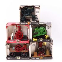 A collection of five boxed ERTL 1/6 and 1/8 scale vintage gasoline engine models to include a John