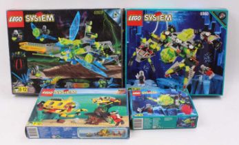 Lego System adventure sets group of 4 comprising No. 6190 Aquazone Stingray Sea Scorpion, No. 6140
