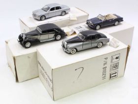 A collection of four various boxed Franklin Mint 1/24 scale diecast vehicles, all housed in original