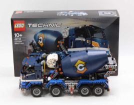 Lego Technic No. 42112 Concrete Mixer Truck, a built example complete with building instructions and