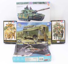 Collection of mixed plastic kits to include Tamiya, Mini Art and ARV Club, example to include ARV