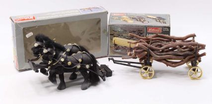 A collection of Wilesco live steam accessories to include a No. Z431 team of horses for steam