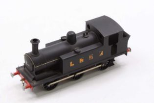 Kit built 0-6-0 J72 tank loco, un-lined black, can motor. No running number. LNER transfers on