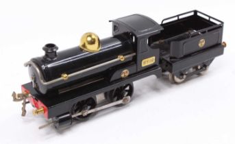 1920-3 Hornby No.1, 0-4-0 loco & tender, clockwork. Totally repainted to a very high standard –