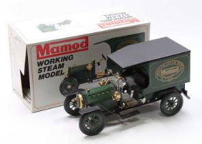 Mamod DV1, live steam delivery van, finished in dark green with gold 'Working Steam Model' transfers