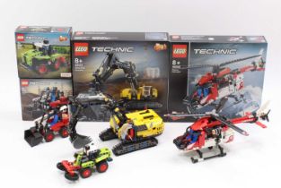 Lego Technic boxed group of 4 comprising No. 42121 Heavy Duty Excavator, No. 42092 Rescue