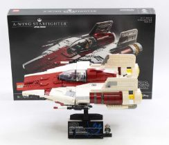 Lego Star Wars Ultimate Collector Series No. 75275 A-Wing Starfighter, a built example complete with