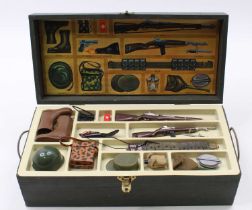 A vintage Palitoy Action Man Locker Kit box with original plastic tray insert, and a large