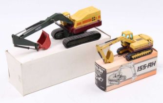 A Ruston Bucyrus 1/50 scale boxed diecast group to include an NZG 139 Ruston Bucyrus tractor shovel,