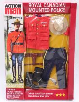 An Action Man Palitoy No. 64150, Hasbro 2008 reproduction Royal Canadian Mounted Police Outfit,