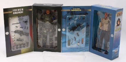 An Elite Force 1/6 scale boxed action figure group, two examples, to include a Bruno French Airborne