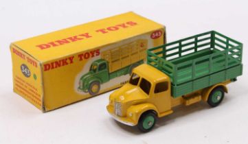 Dinky Toys No. 343 Farm Produce Wagon, yellow cab and chassis, green back and matching hubs,