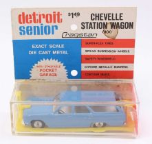 Cragstan, No.8100, Chevelle Station Wagon, blue body with white interior, housed in the original box