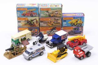 Matchbox Lesney Superfast boxed model group of 8 comprising No. 69 Chevrolet Van, No. 26 Site